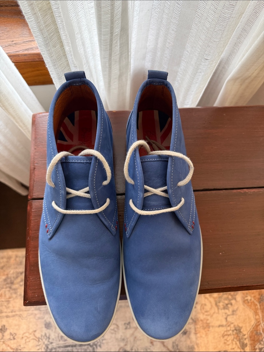 Boden Men's Blue leather Casual Lace-Up Shoes